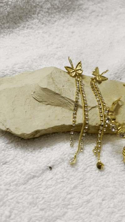 Gold Plated Jhumka & Butterfly Dangler Combo